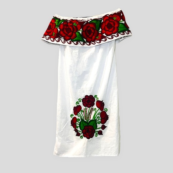 Handmade Dresses & Skirts - Mexicana Embroidered Floral Dress